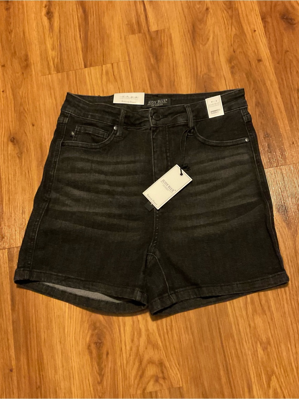 Judy Blue High Waist Black Denim Shorts Women’s Size Large NWT
